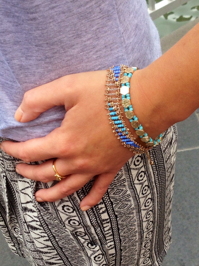 Bracelets: TopShop & Nordstrom; Ring: Kate Spade.