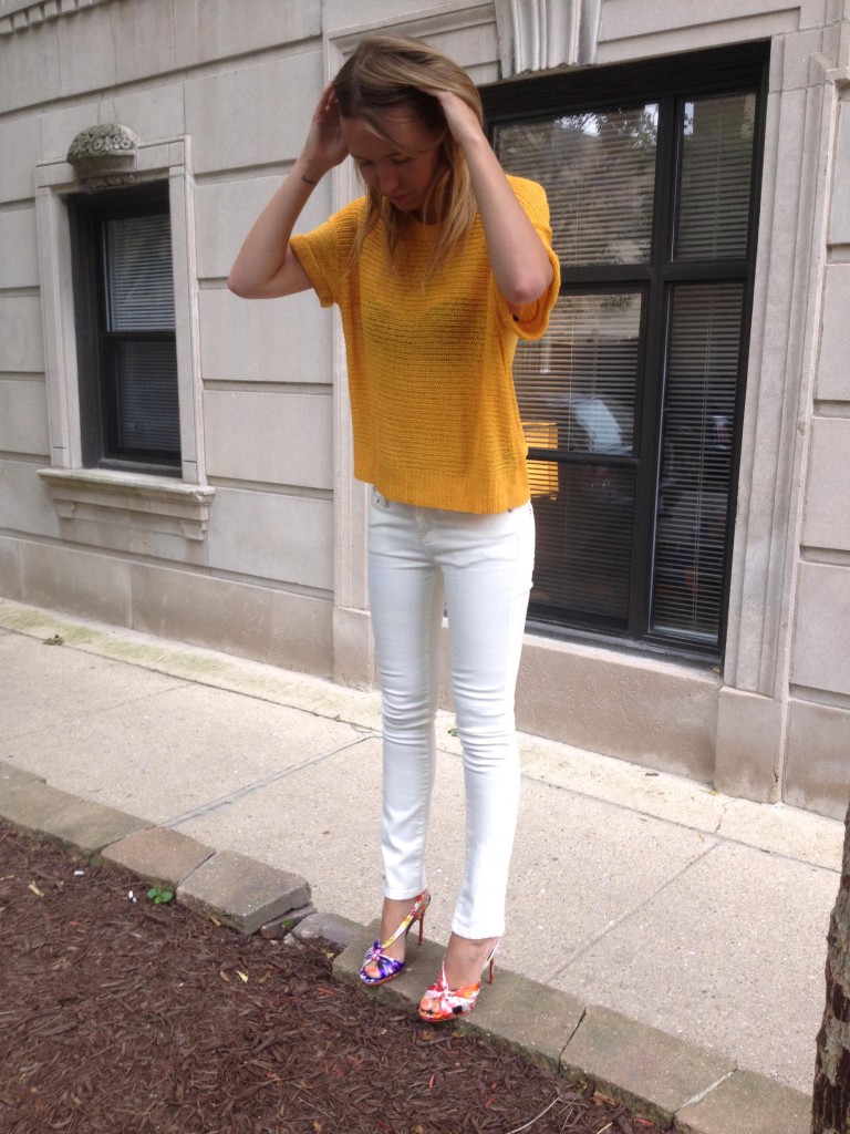 Love white jeans. They always make a fresh statement.