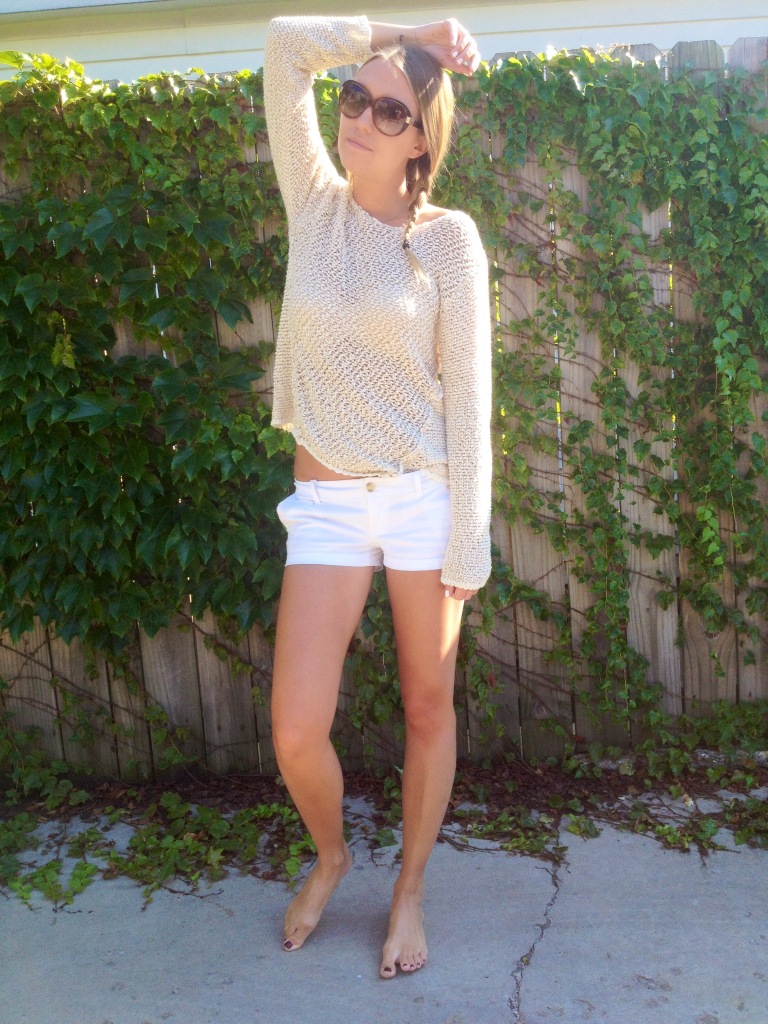 Sweater: Vintage Havana; Shorts: Abercrombie.